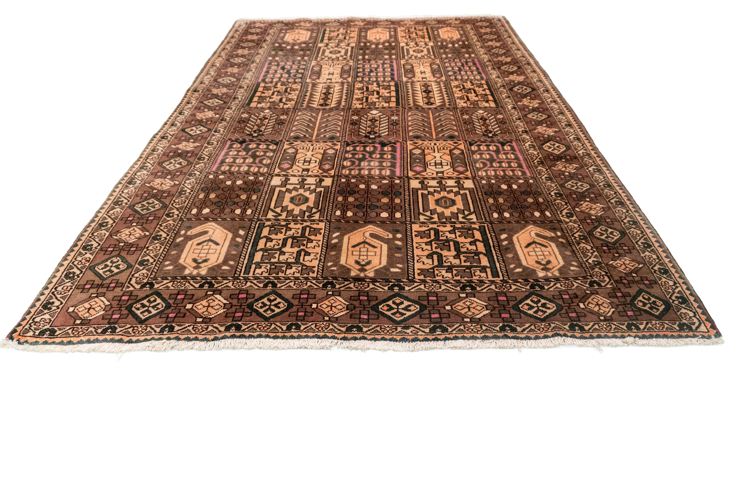 W 6.6 L 9.11 Baktiarie 100% Wool Hand-Woven All-Over Design - 12691