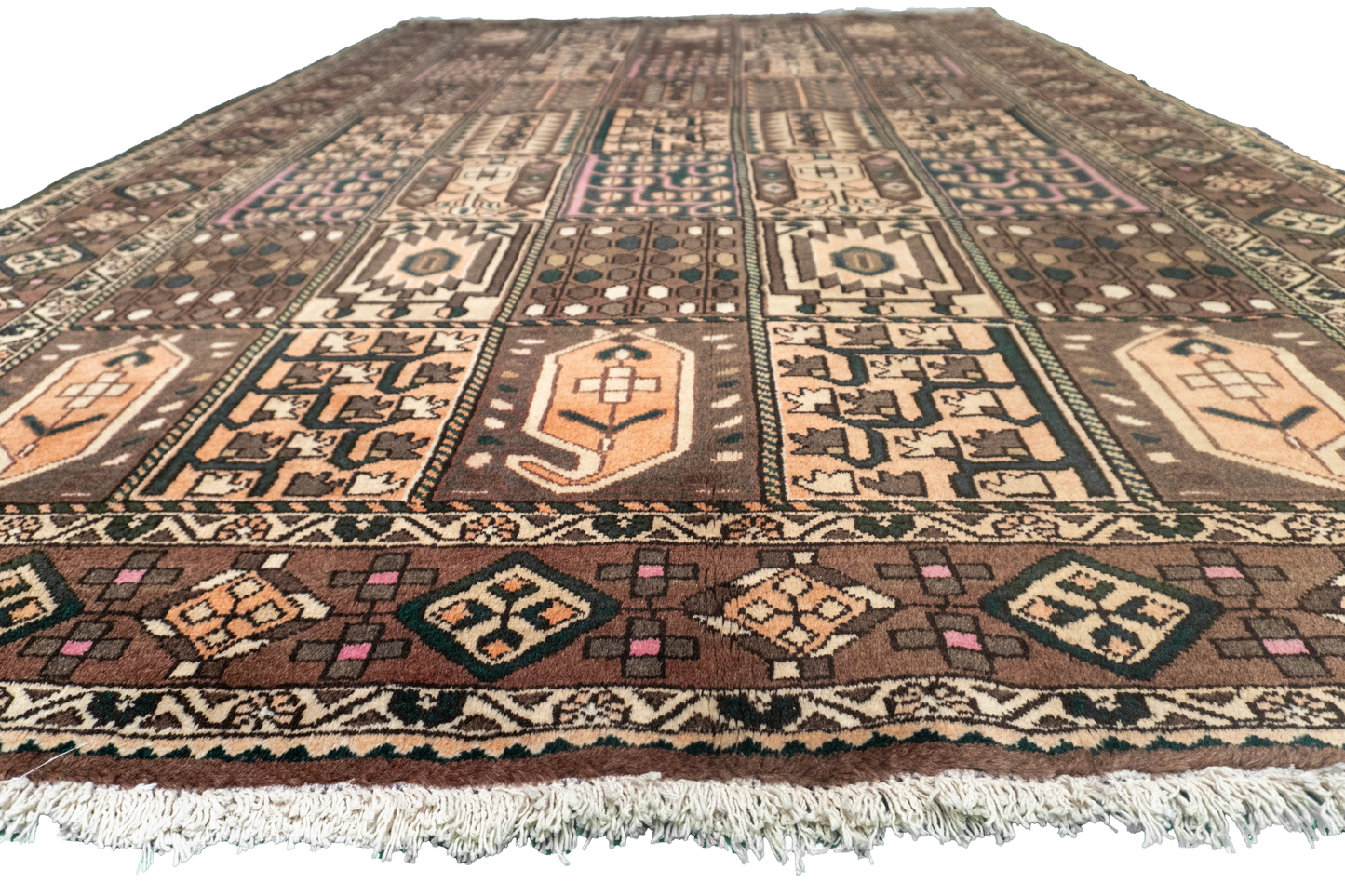 W 6.6 L 9.11 Baktiarie 100% Wool Hand-Woven All-Over Design - 12691