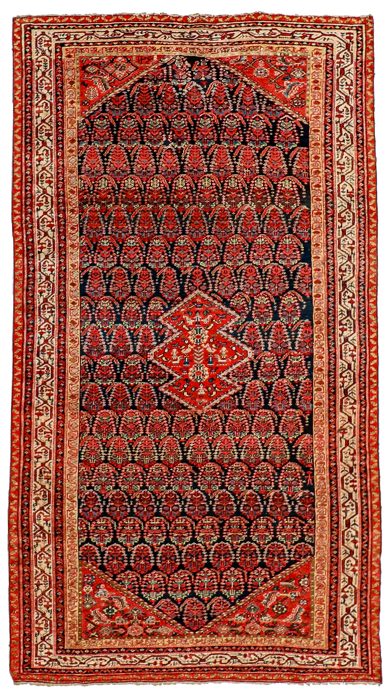 W 5.3 L 9.11 Kurdish 100% Wool Handmade Geometric Design - 12712