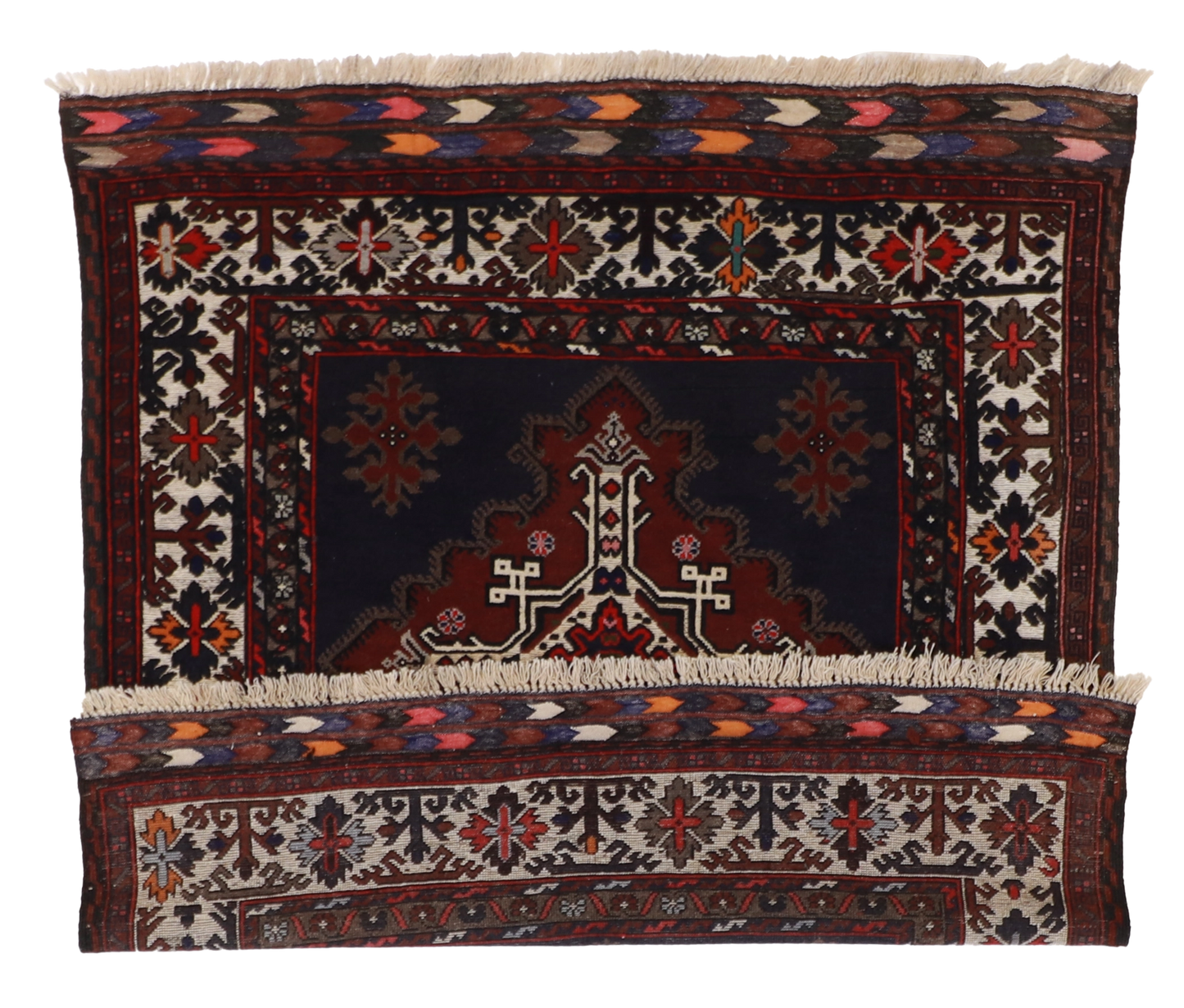 W 4.6 L 5 Sumak 100% Wool Hand-Woven Geometric Design - 12790