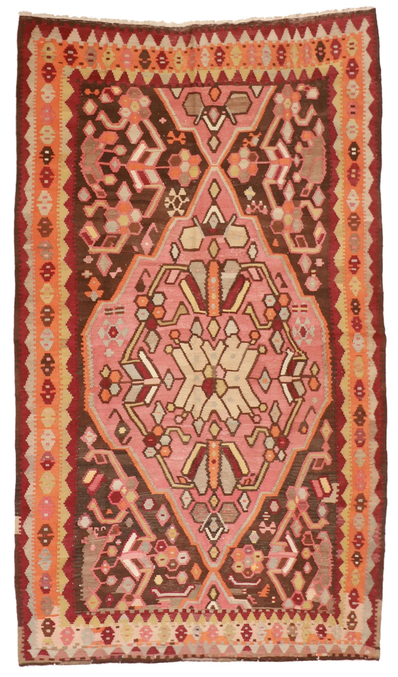 W 5.5 L 9.2 Azerbaijan 100% Wool Hand-Woven All-Over Design - 12838
