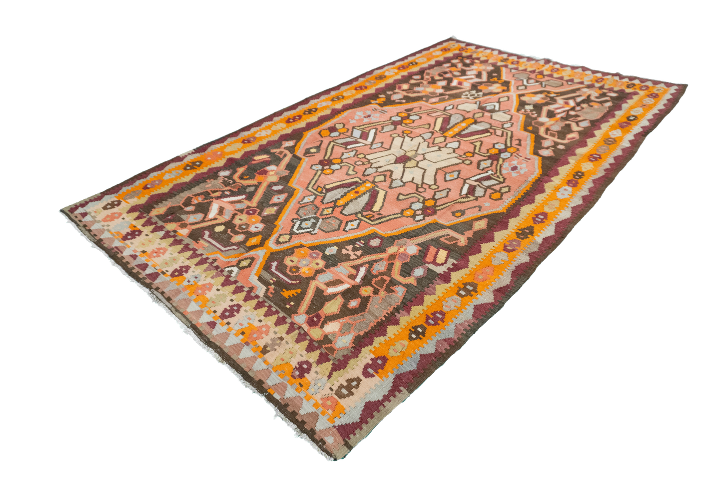 W 5.5 L 9.2 Azerbaijan 100% Wool Hand-Woven All-Over Design - 12838