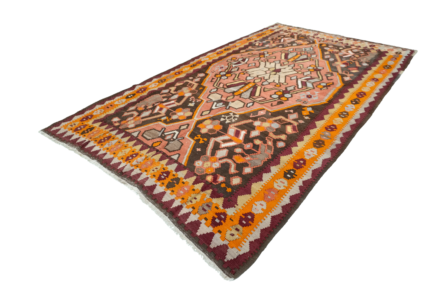 W 5.5 L 9.2 Azerbaijan 100% Wool Hand-Woven All-Over Design - 12838