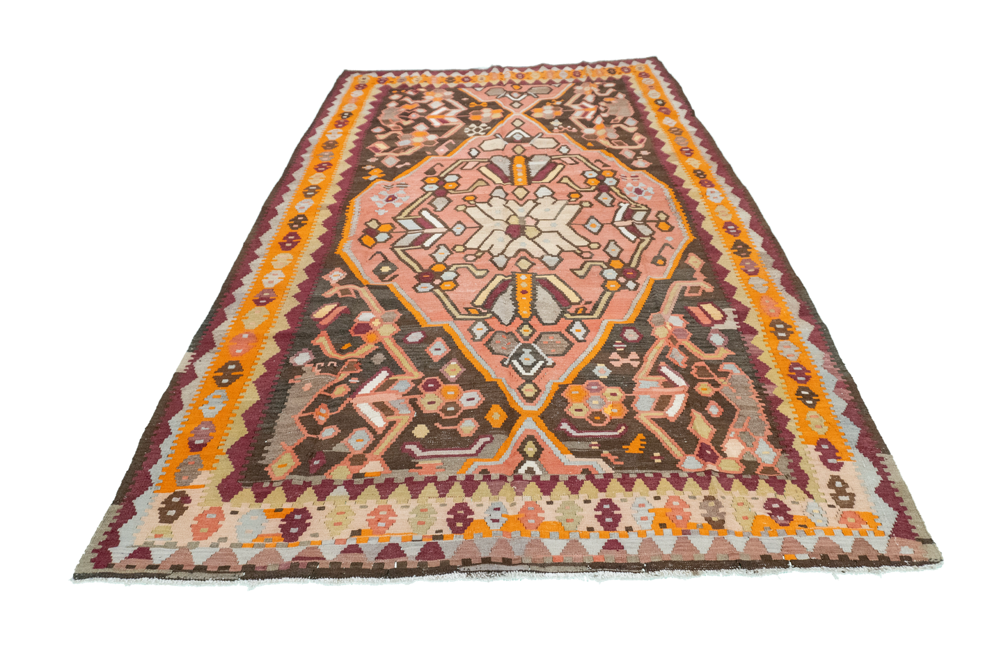 W 5.5 L 9.2 Azerbaijan 100% Wool Hand-Woven All-Over Design - 12838