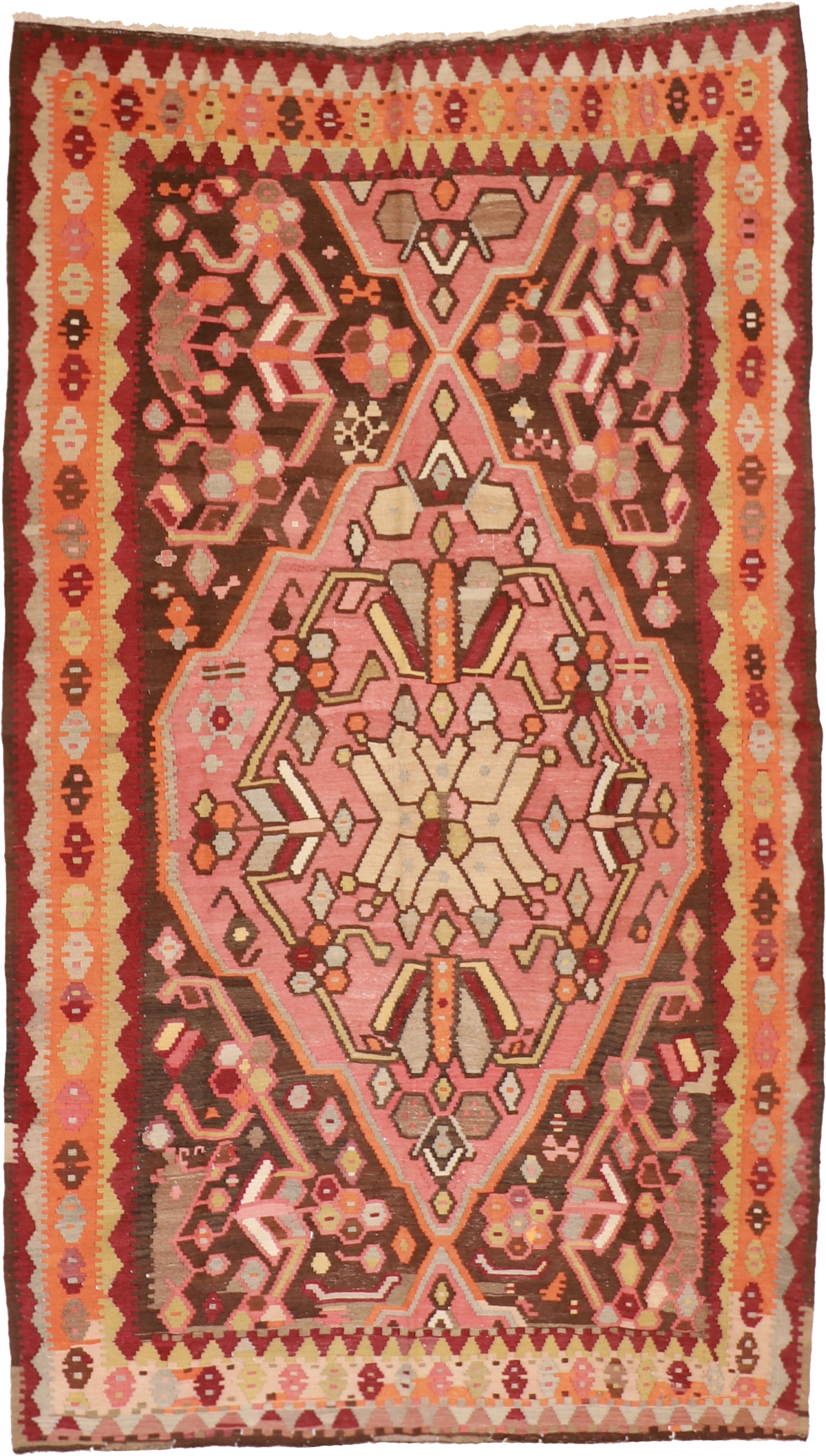 W 5.5 L 9.2 Azerbaijan 100% Wool Hand-Woven All-Over Design - 12838