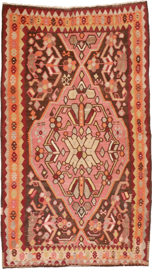 W 5.5 L 9.2 Azerbaijan 100% Wool Hand-Woven All-Over Design - 12838