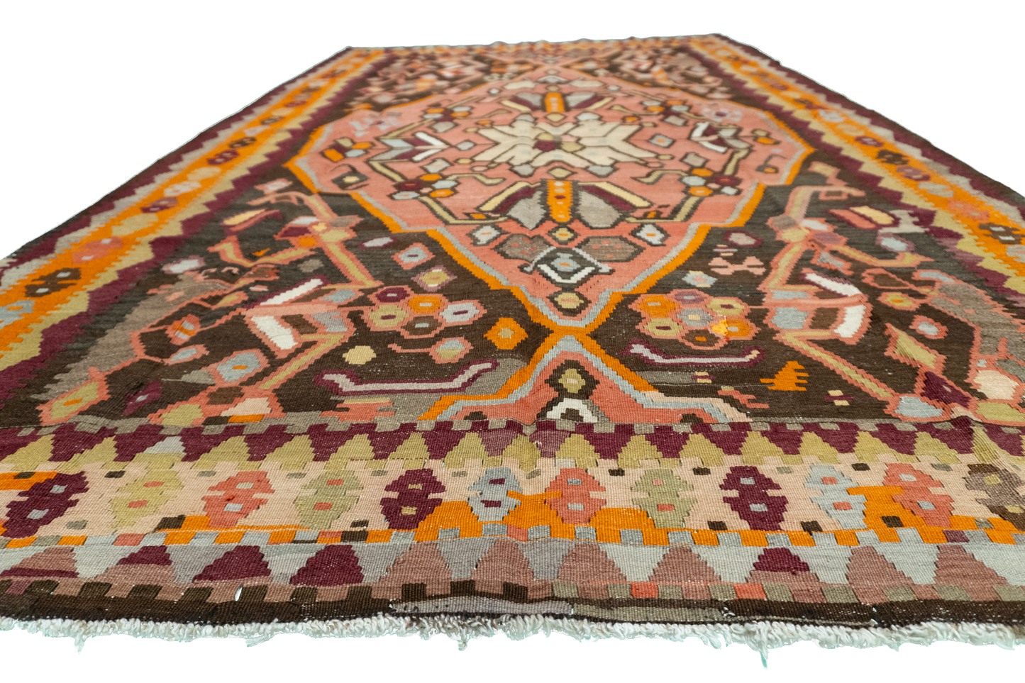 W 5.5 L 9.2 Azerbaijan 100% Wool Hand-Woven All-Over Design - 12838