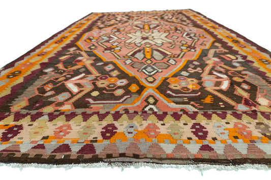 W 5.5 L 9.2 Azerbaijan 100% Wool Hand-Woven All-Over Design - 12838
