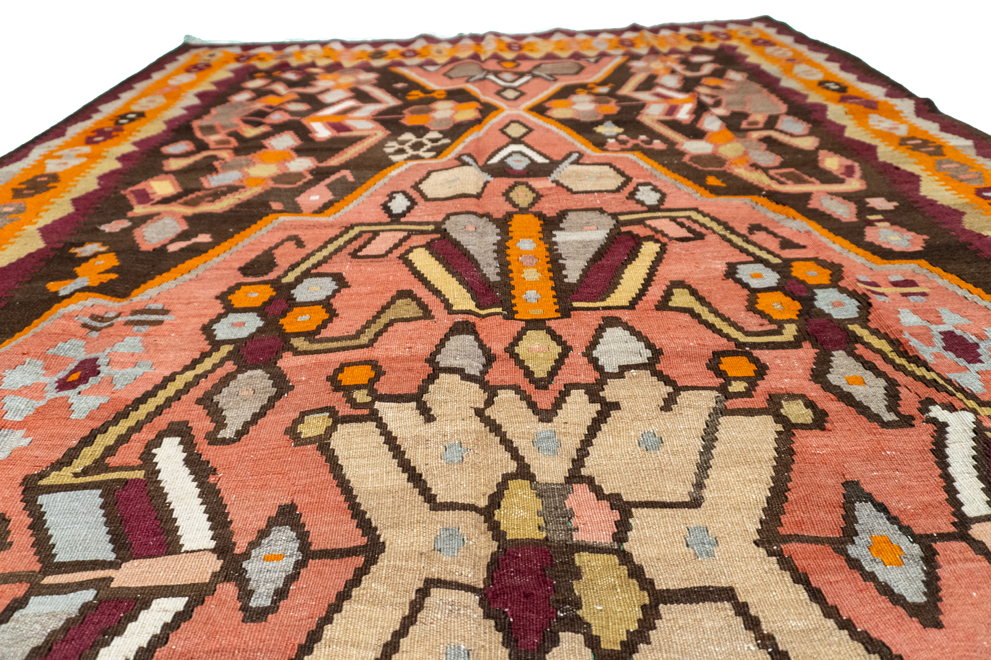 W 5.5 L 9.2 Azerbaijan 100% Wool Hand-Woven All-Over Design - 12838