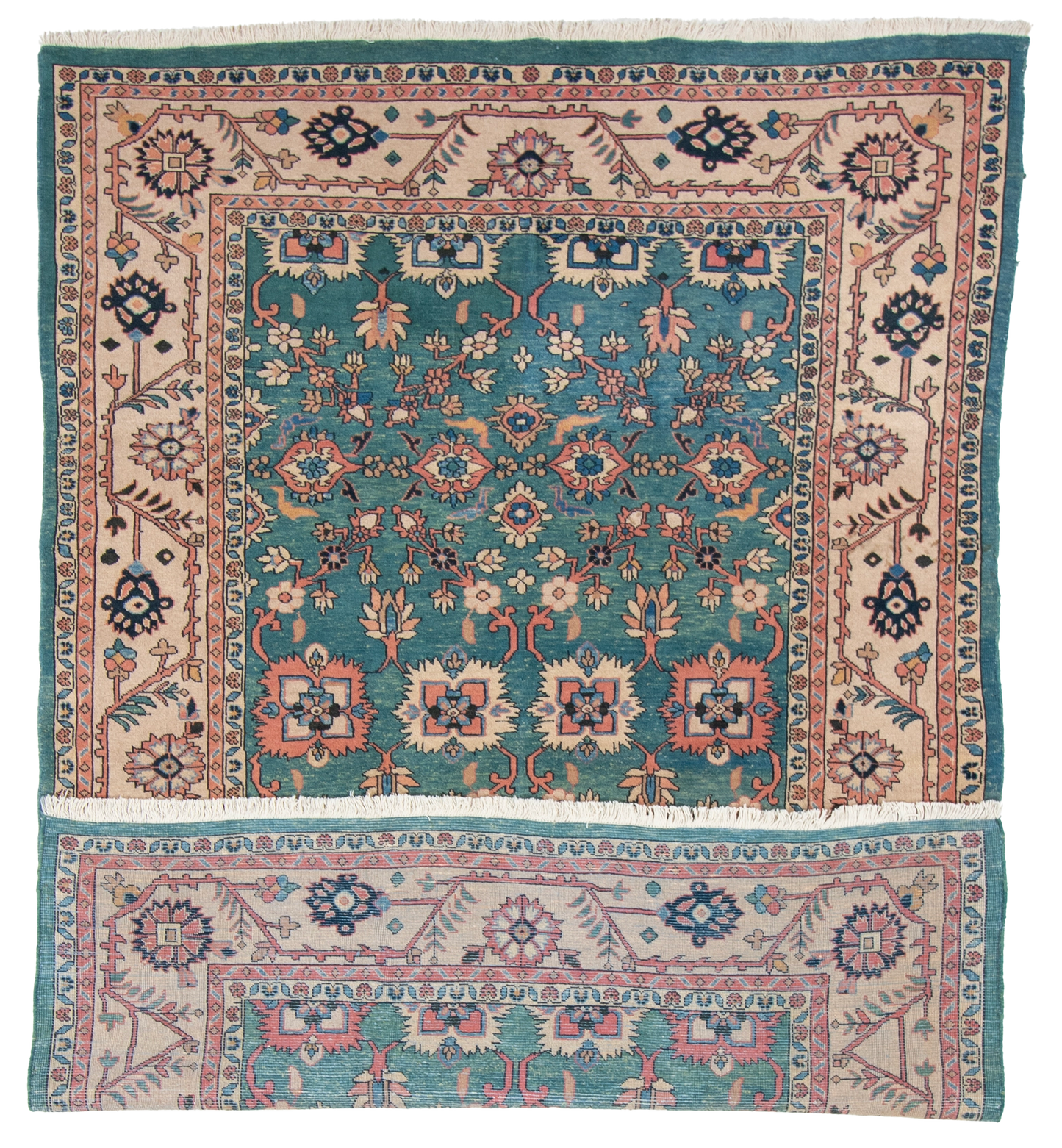 W 6.5 L 9.3 Mahal 100% Wool Hand-Woven All-Over Design - 12943