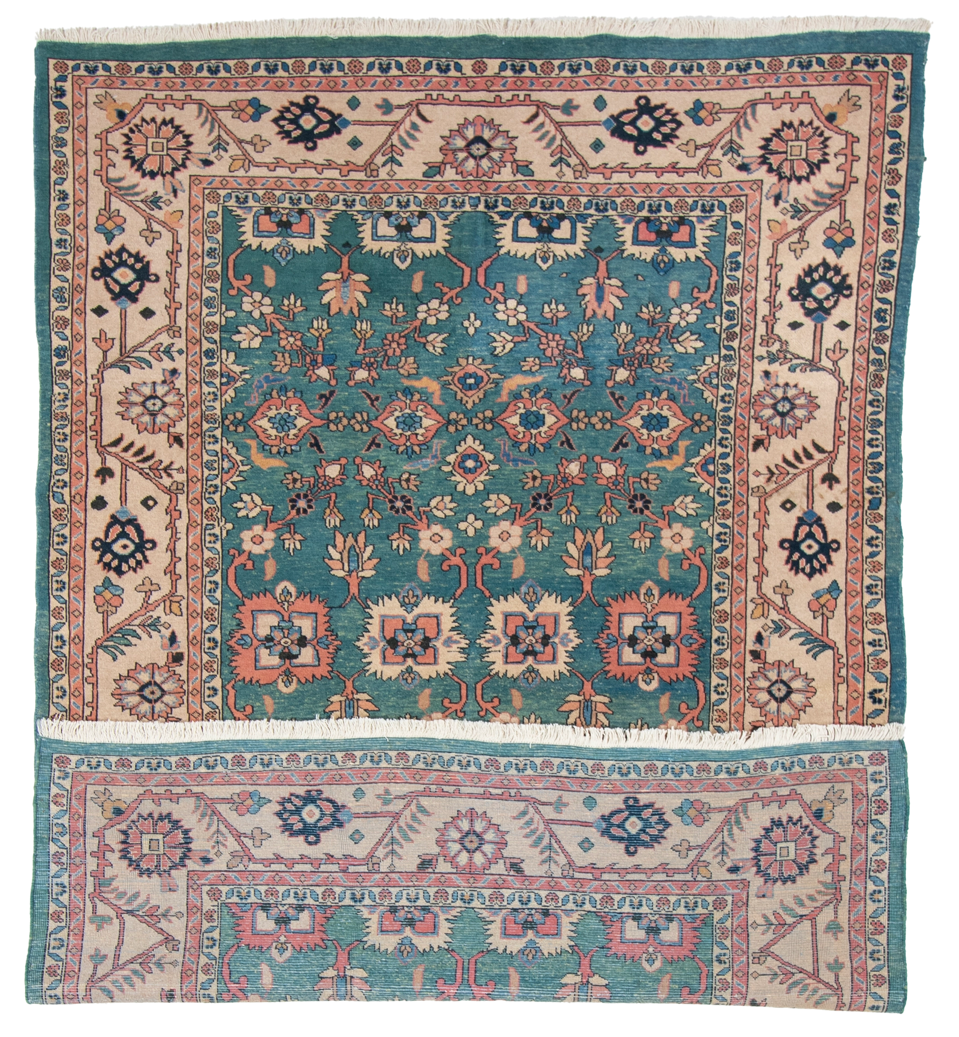 W 6.5 L 9.3 Mahal 100% Wool Hand-Woven All-Over Design - 12943