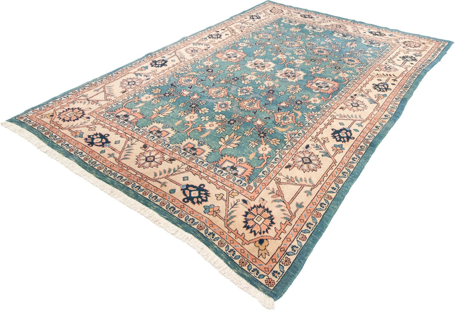 W 6.5 L 9.3 Mahal 100% Wool Hand-Woven All-Over Design - 12943