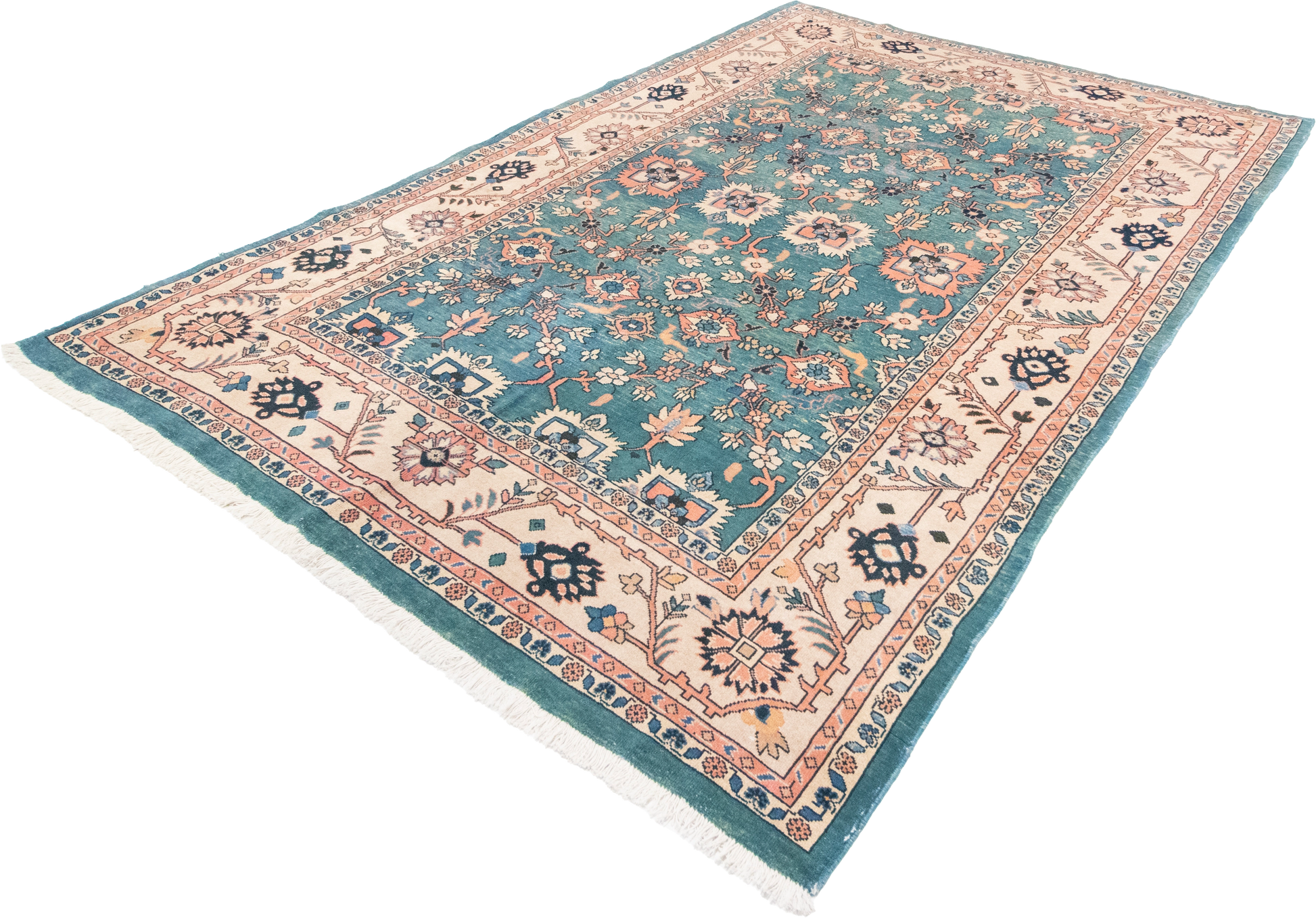 W 6.5 L 9.3 Mahal 100% Wool Hand-Woven All-Over Design - 12943