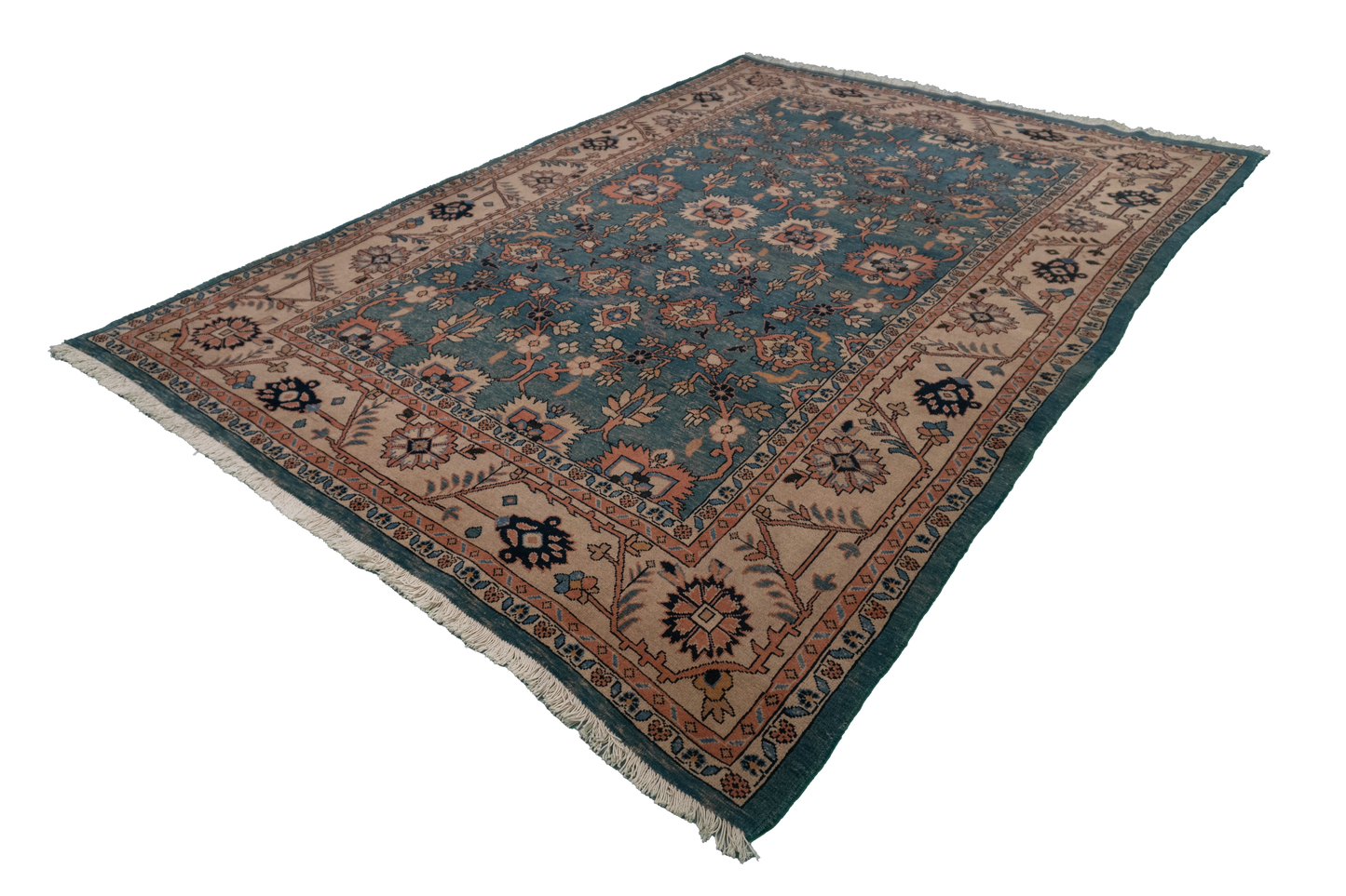 W 6.5 L 9.3 Mahal 100% Wool Handmade All Over Design - 12943