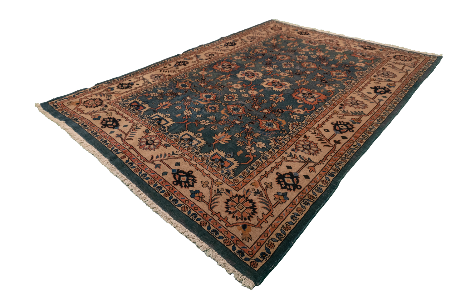 W 6.5 L 9.3 Mahal 100% Wool Handmade All Over Design - 12943