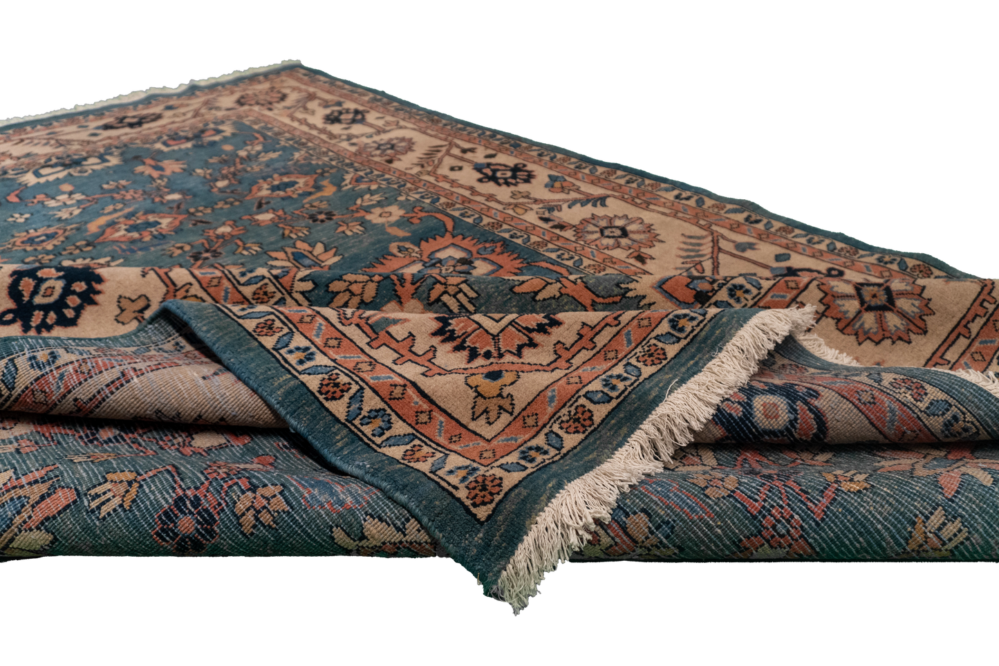 W 6.5 L 9.3 Mahal 100% Wool Handmade All Over Design - 12943