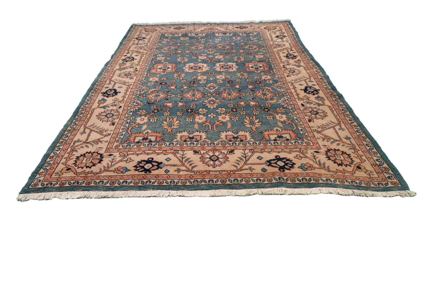 W 6.5 L 9.3 Mahal 100% Wool Handmade All Over Design - 12943