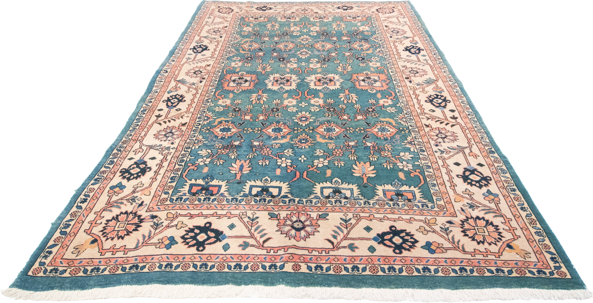 W 6.5 L 9.3 Mahal 100% Wool Hand-Woven All-Over Design - 12943