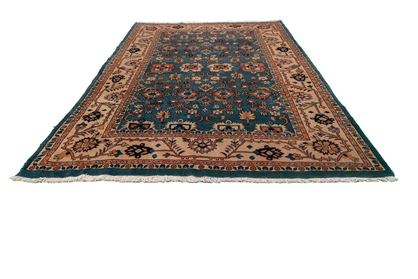 W 6.5 L 9.3 Mahal 100% Wool Handmade All Over Design - 12943