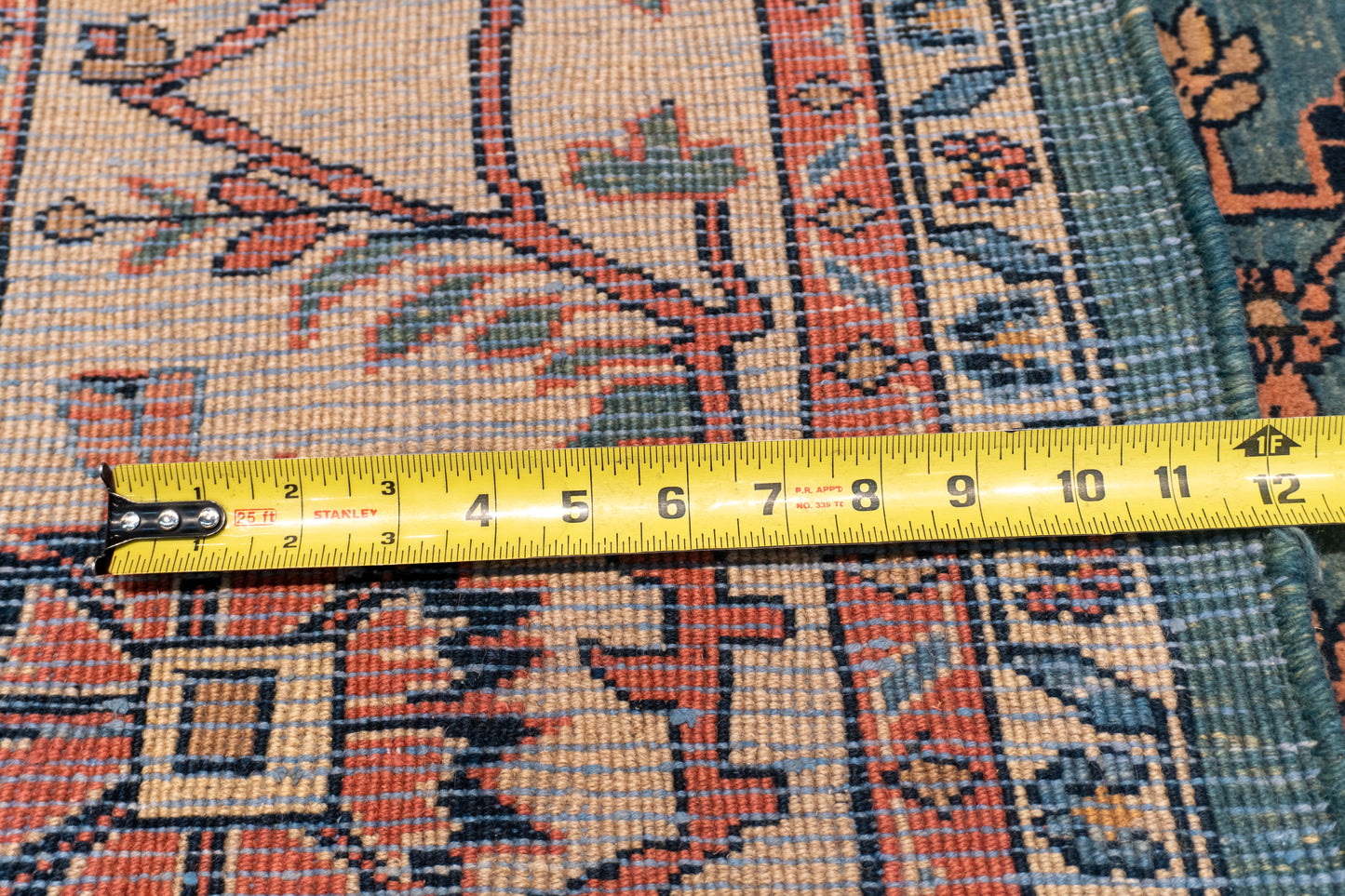 W 6.5 L 9.3 Mahal 100% Wool Handmade All Over Design - 12943