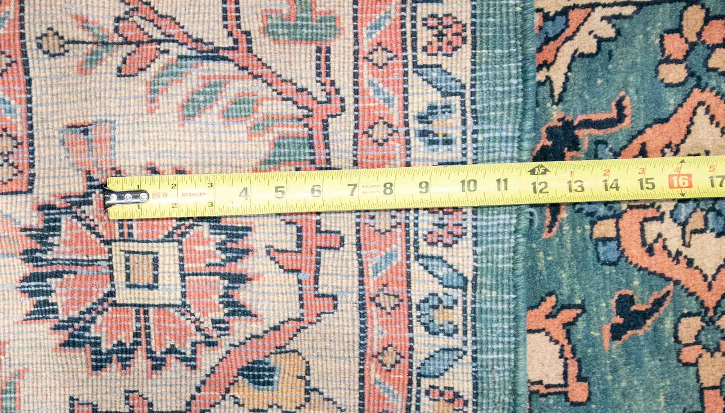 W 6.5 L 9.3 Mahal 100% Wool Hand-Woven All-Over Design - 12943