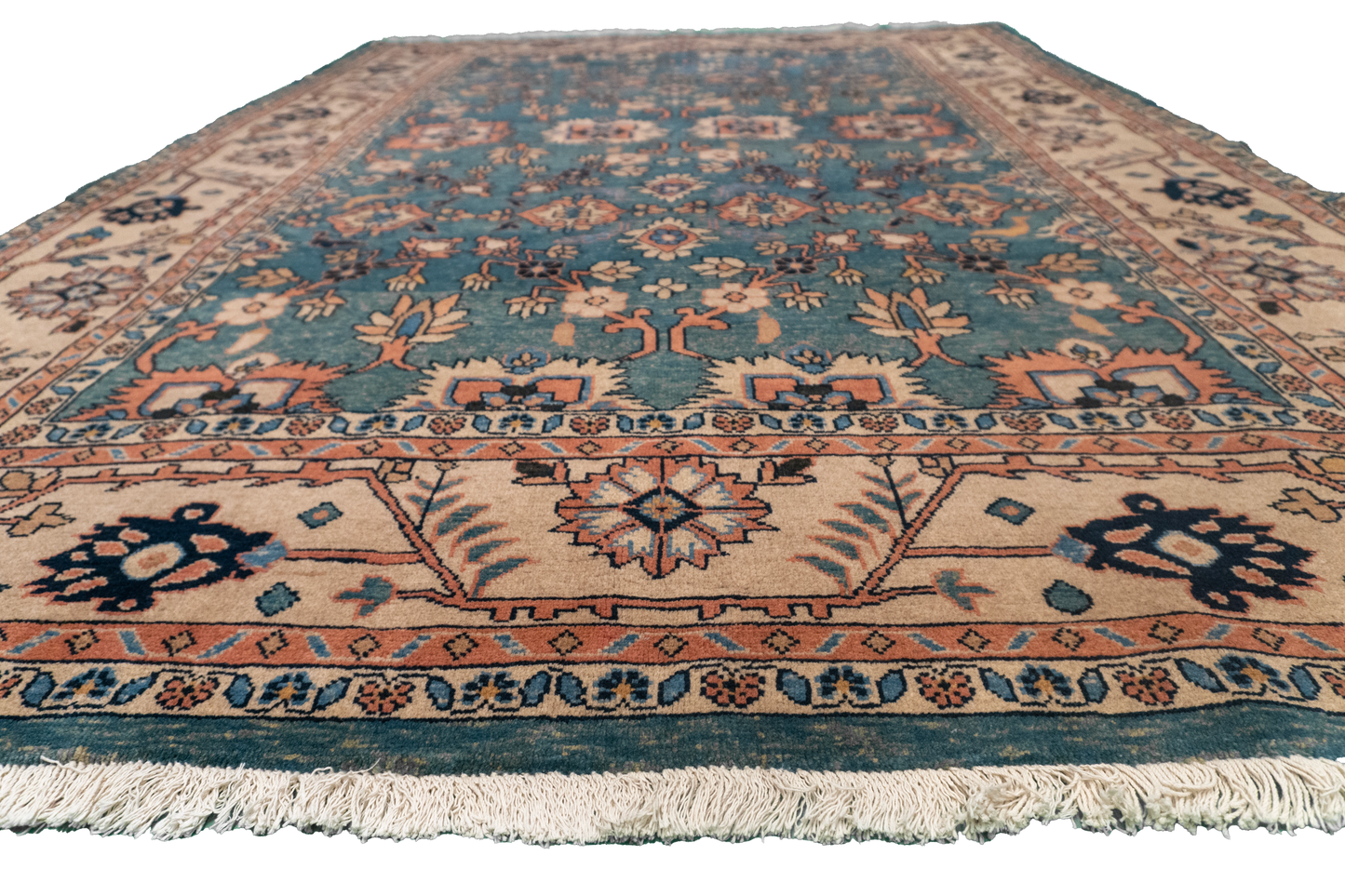 W 6.5 L 9.3 Mahal 100% Wool Handmade All Over Design - 12943