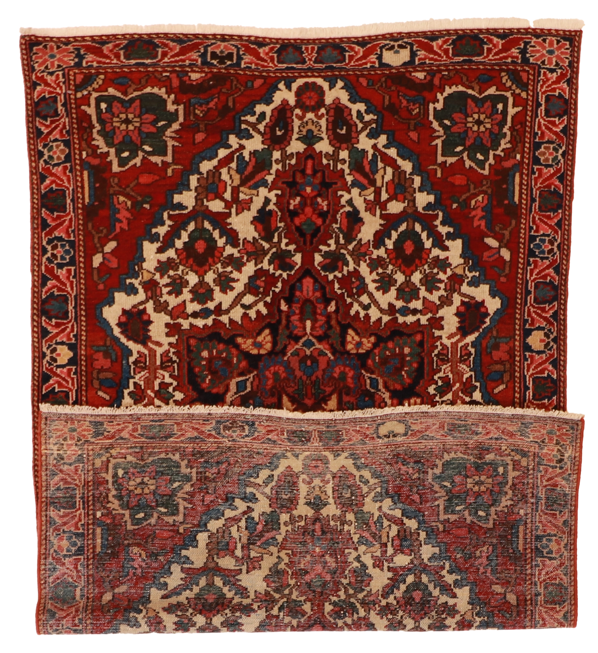 W 4.4 L 6.7 Bakhtiarie S. Antique 100% Wool Hand-Woven Geometric Design - 12944