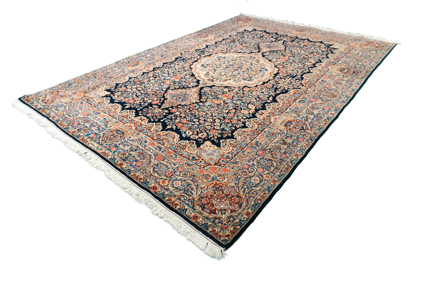 W 6.8 L 10 Kerman S. Antique 100% Wool Hand-Woven All-Over Design - 12948