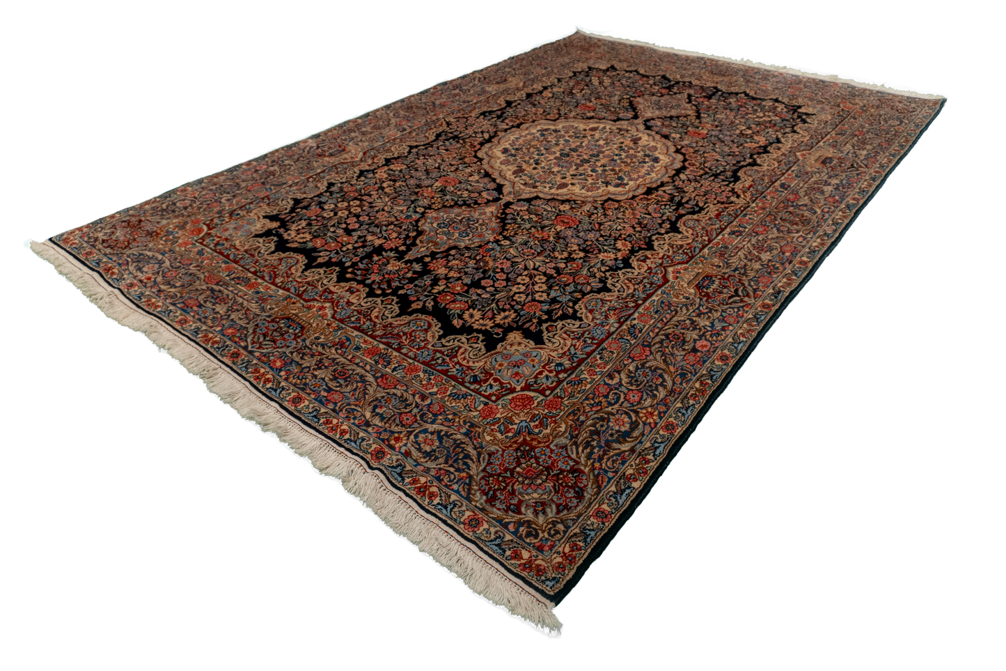 W 6.8 L 10 Kerman S. Antique 100% Wool Hand-Woven All-Over Design - 12948