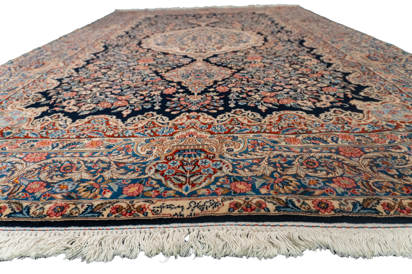 W 6.8 L 10 Kerman S. Antique 100% Wool Hand-Woven All-Over Design - 12948