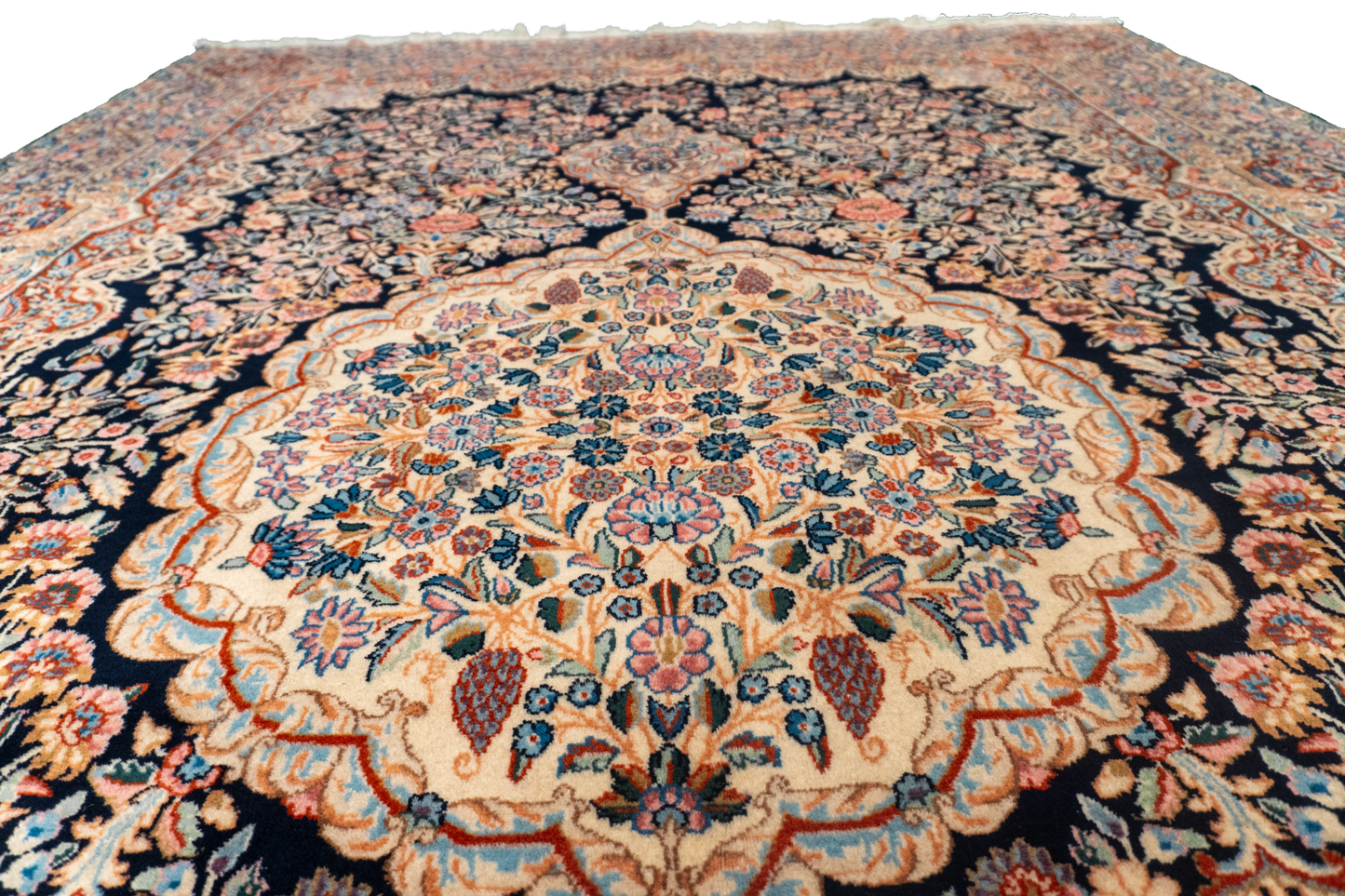W 6.8 L 10 Kerman S. Antique 100% Wool Hand-Woven All-Over Design - 12948
