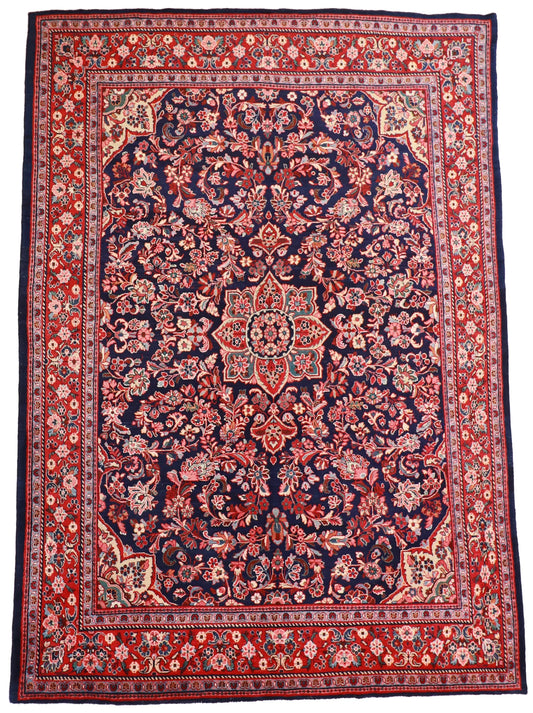 W 9 L 12 Mahal 100% Silk Hand-Woven Floral Design - 13021