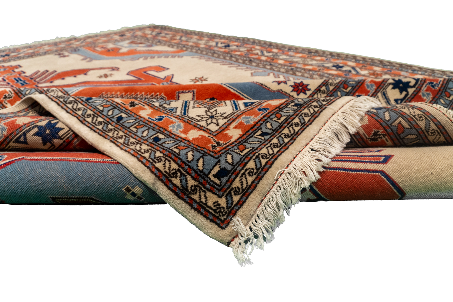 W 8 L 10 Serapie 100% Wool Hand-Woven Geometric Design - 13023