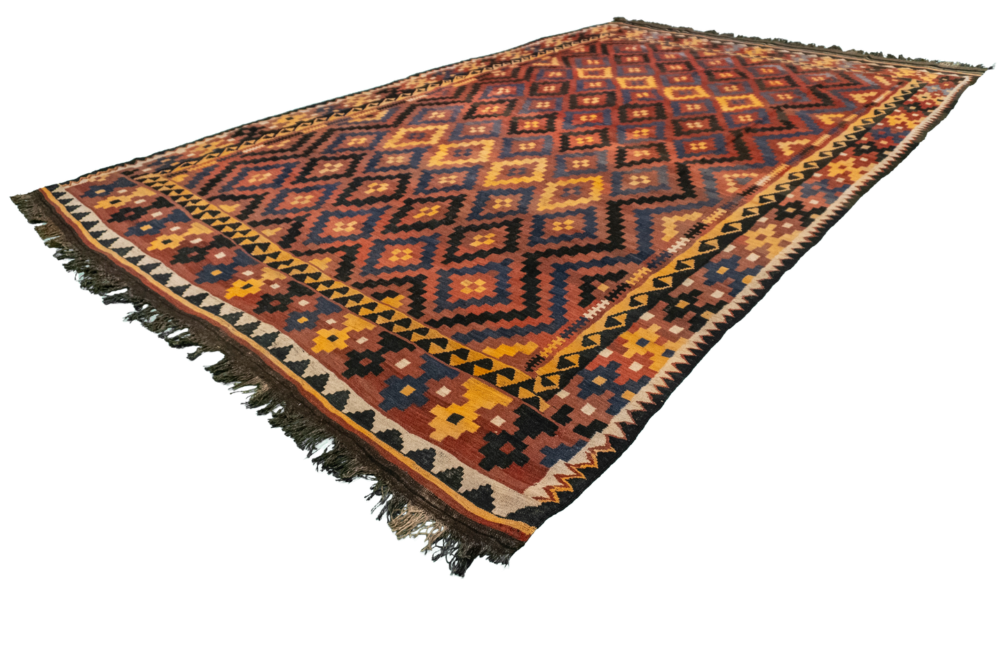 W 8.11 L 14.3 Kilim 100% Wool Hand-Woven Modern Design - 13152