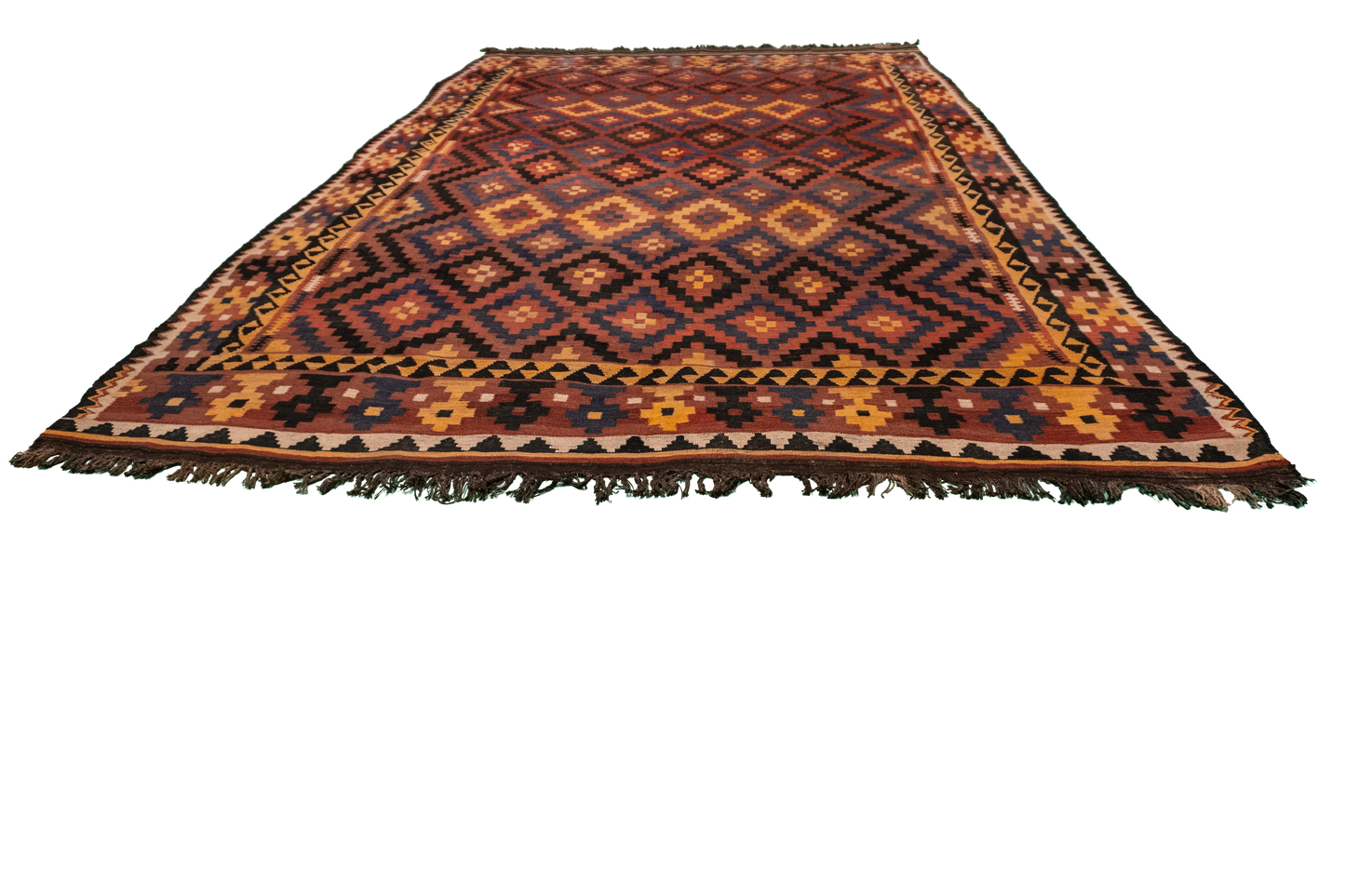 W 8.11 L 14.3 Kilim 100% Wool Hand-Woven Modern Design - 13152