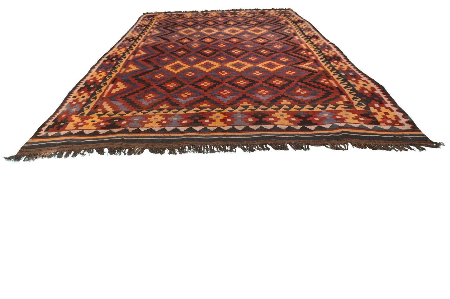 W 8.11 L 14.3 Kilim 100% Wool Hand-Woven Modern Design - 13152
