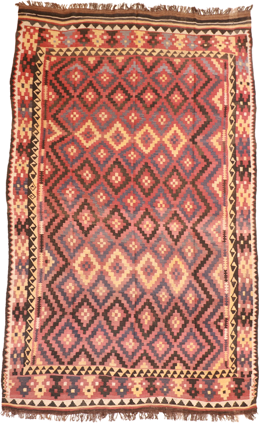 W 8.11 L 14.3 Kilim 100% Wool Hand-Woven Modern Design - 13152