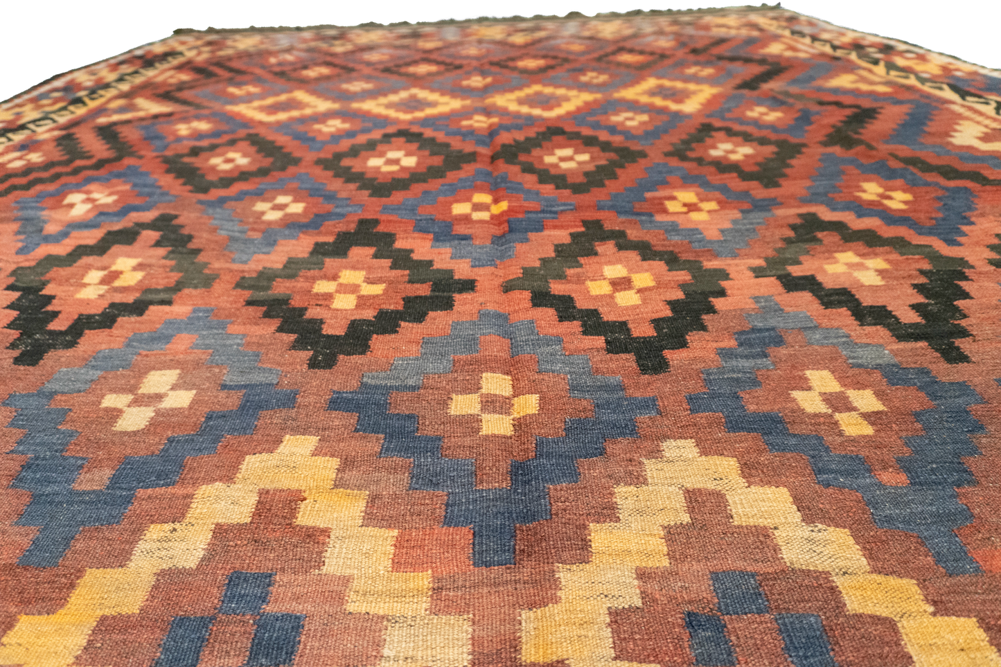 W 8.11 L 14.3 Kilim 100% Wool Hand-Woven Modern Design - 13152