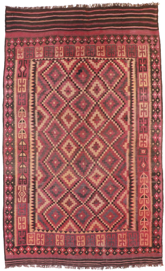 9 x 15.6 - Kilim Fine/Wool Modern Rectangle - Finest Hand-Knotted Quality Wool — 13184