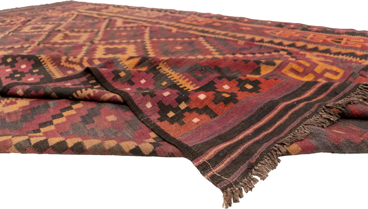 W 9 L 15.6 Kilim 100% Wool Hand-Woven Modern Design - 13184