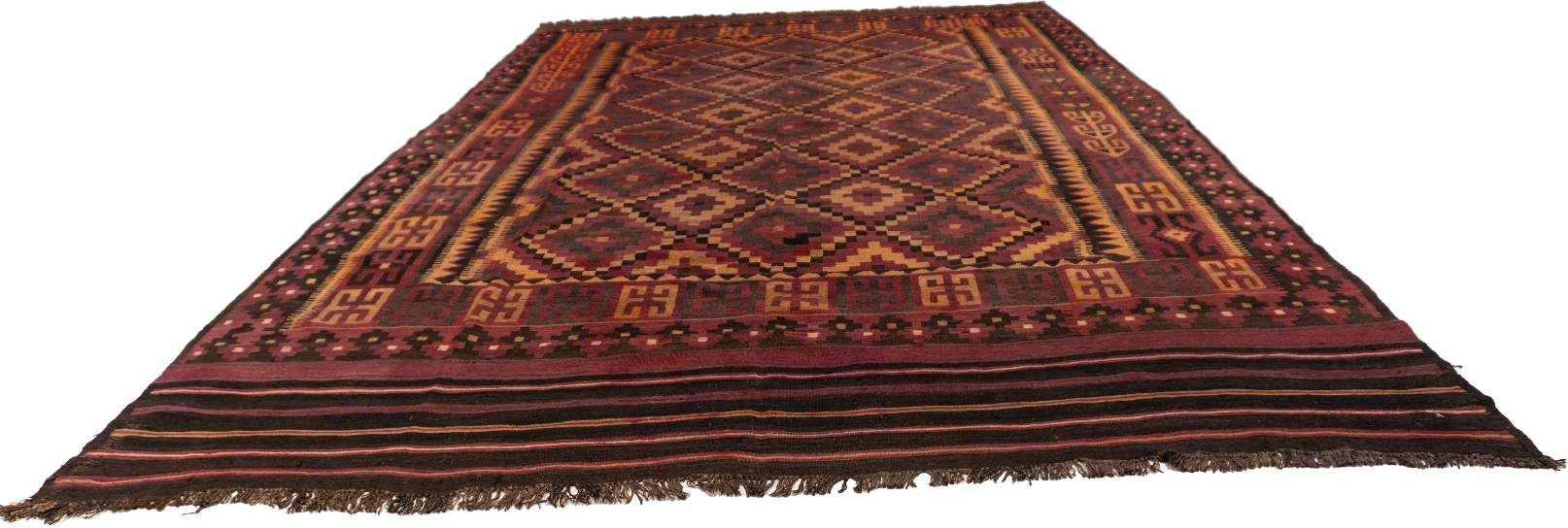 W 9 L 15.6 Kilim 100% Wool Hand-Woven Modern Design - 13184