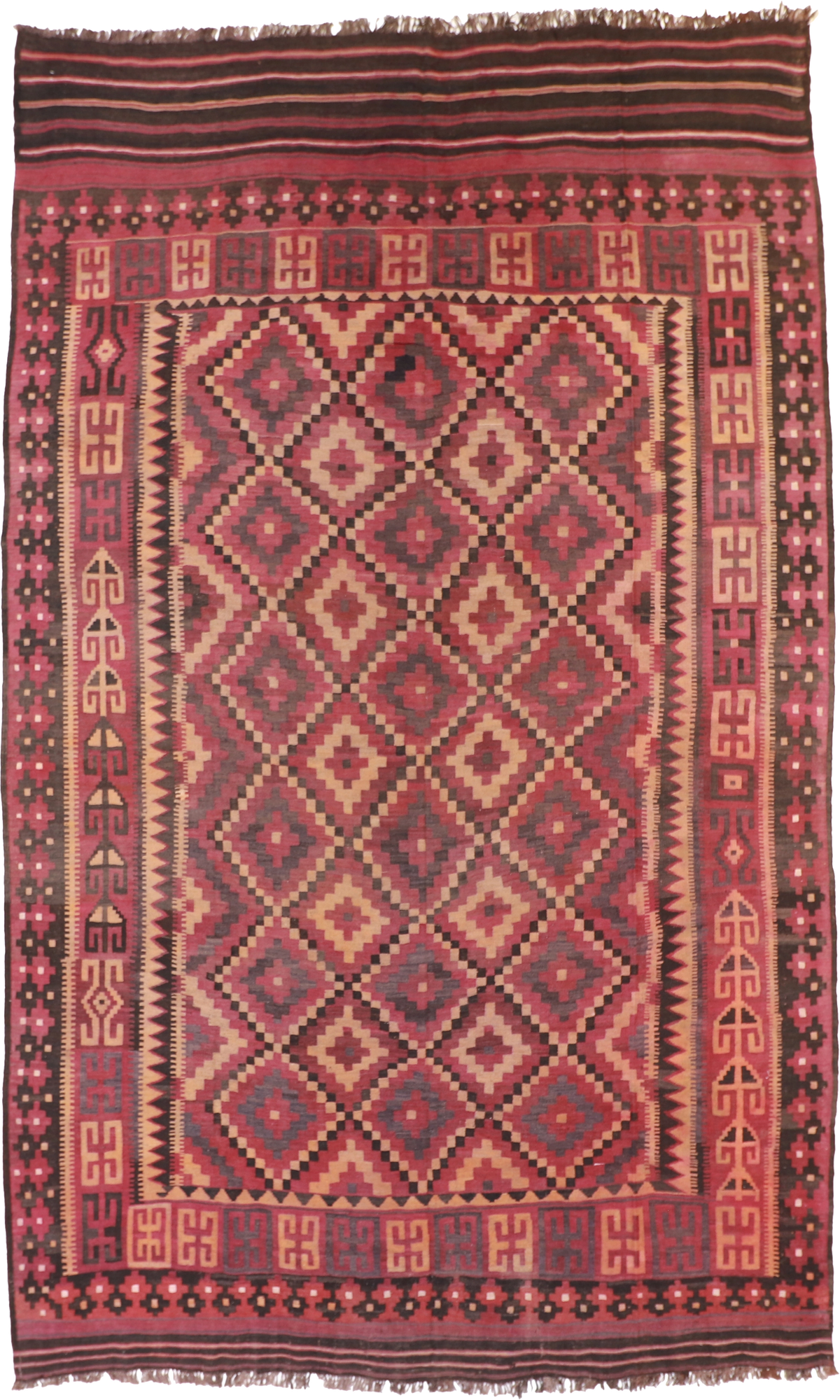 W 9 L 15.6 Kilim 100% Wool Hand-Woven Modern Design - 13184