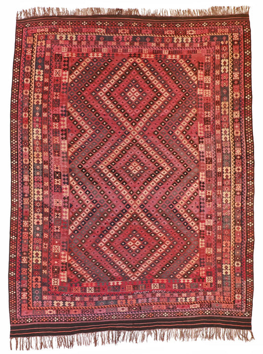 10.10 x 13 - Kilim Wool Modern Rectangle - Finest Hand-Knotted Quality Wool — 13199