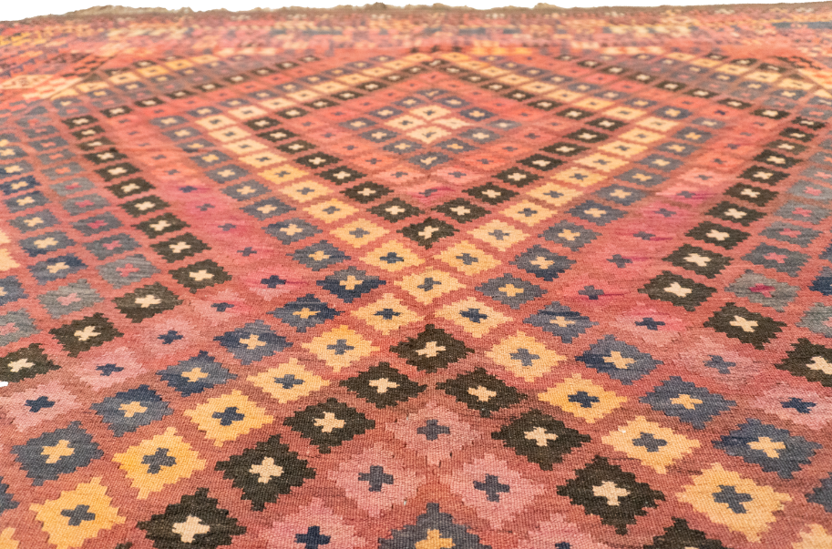 W 10.10 - L 13 - Kilim Wool Modern Rectangle - Finest Hand-Made Quality Wool - 13199