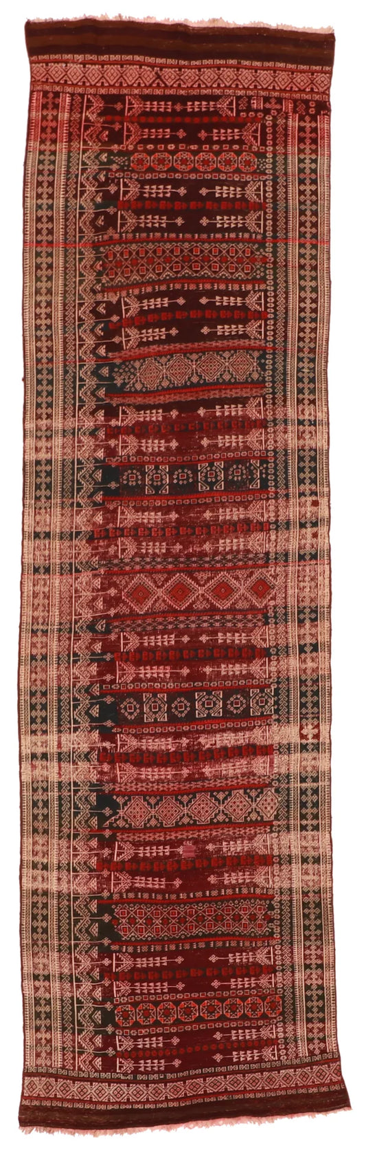 3.2 x 11.4 - Azerbaijan Geometric Rectangle - Finest Hand-Knotted Quality Wool — 13204