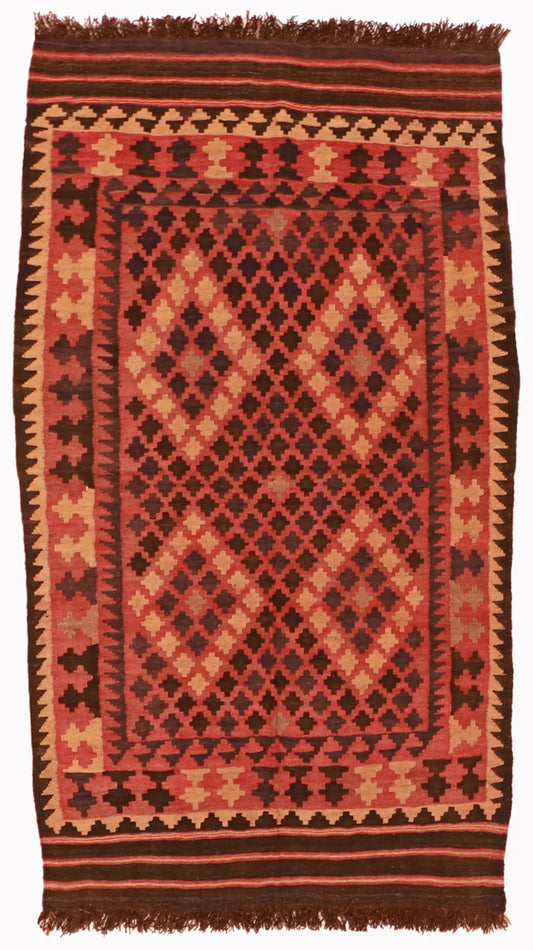 3.3 x 5.10 - Kilim Wool All Over Rectangle - Finest Hand-Knotted Quality Wool — 13280