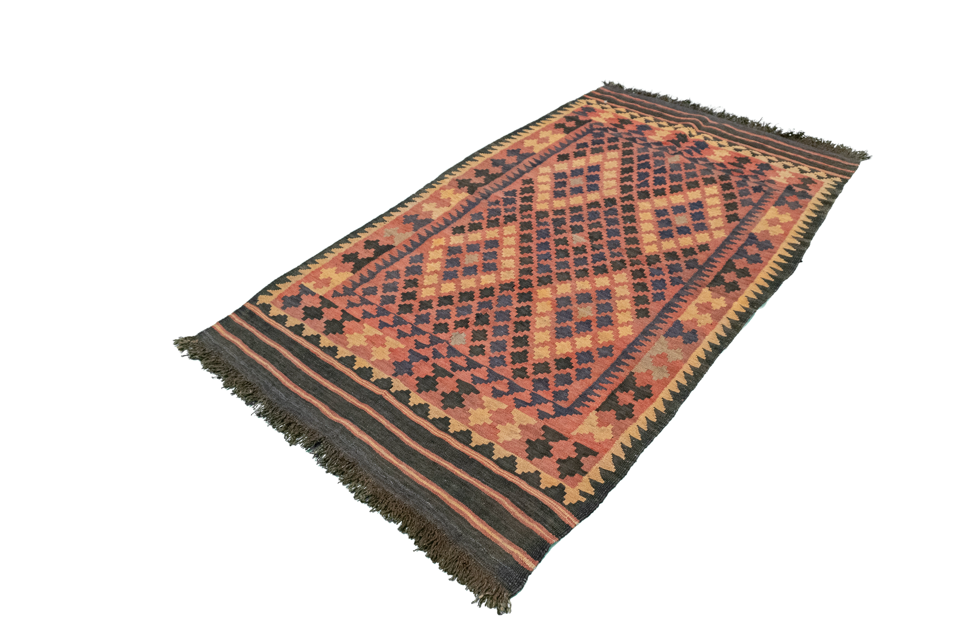 W 3.3 - L 5.10 - Kilim Wool All Over Rectangle - Finest Hand-Made Quality Wool - 13280