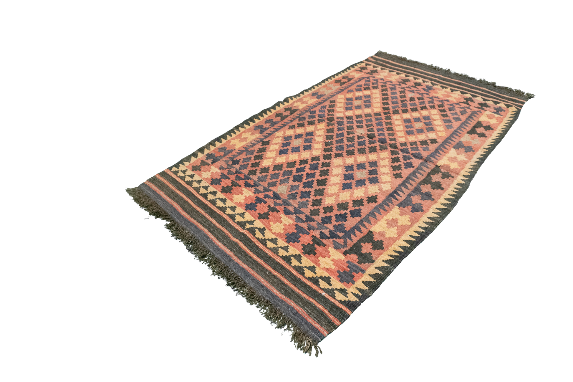 W 3.3 - L 5.10 - Kilim Wool All Over Rectangle - Finest Hand-Made Quality Wool - 13280
