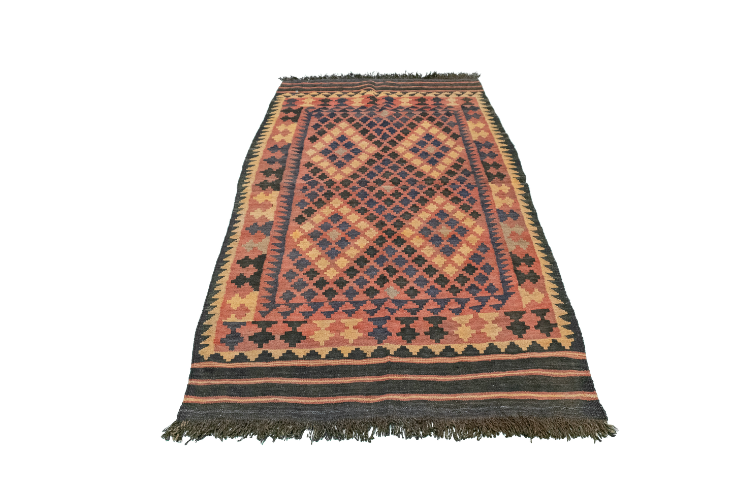 W 3.3 - L 5.10 - Kilim Wool All Over Rectangle - Finest Hand-Made Quality Wool - 13280
