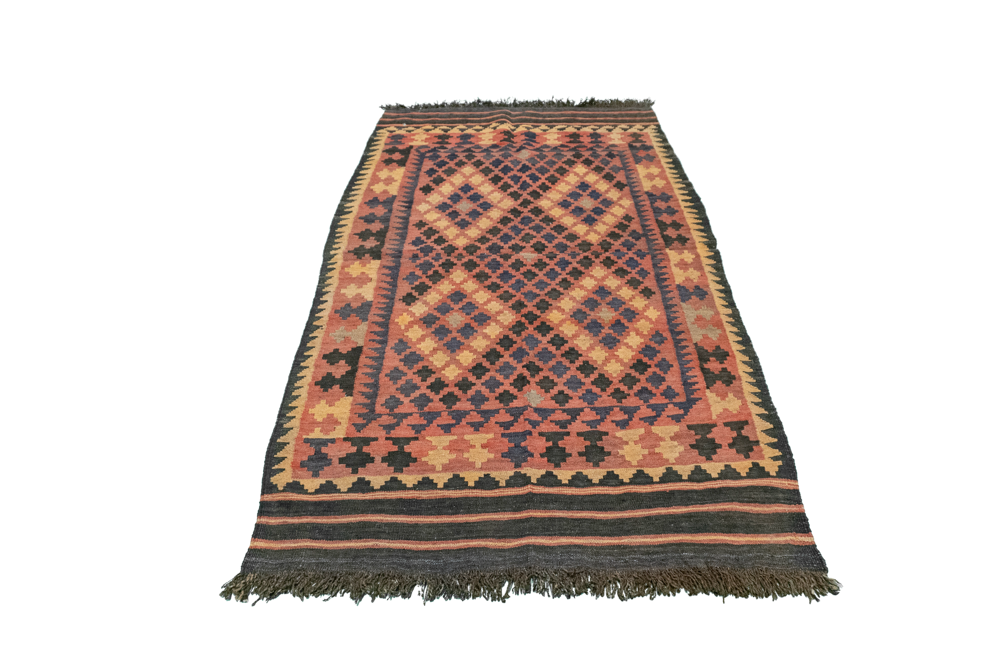 W 3.3 - L 5.10 - Kilim Wool All Over Rectangle - Finest Hand-Made Quality Wool - 13280